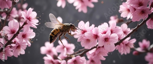 Insect sipping nectar from pink blossom petals , tui prosthemadera novaeseelandiae, petal, flower photo