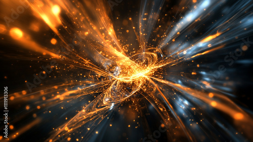 Ethereal cosmic explosion colorful light burst in a stellar digital art environment