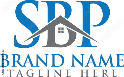SBP initial letter real estate builders logo design vector. construction, housing, home marker, property, building, apartment, flat, compartment, business vector logo