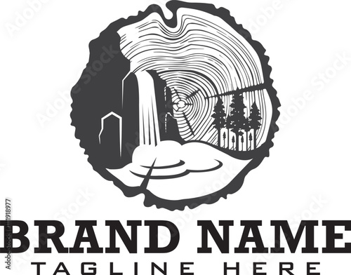 wood work logo with sawed wood