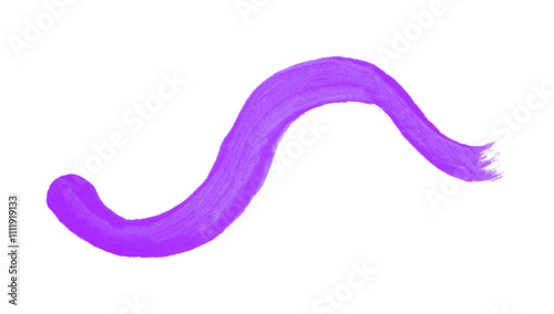 Isolated purple brush stroke on transparent background.