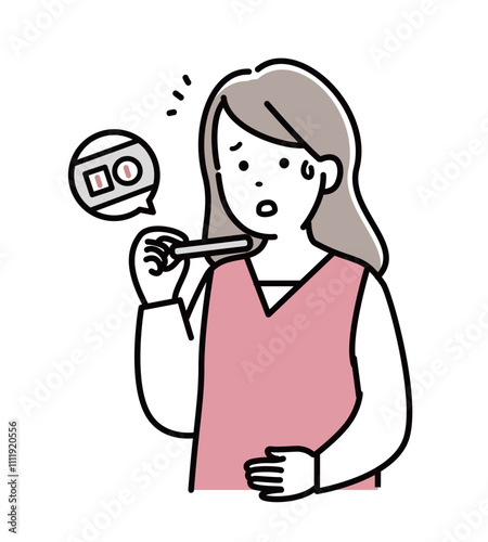 妊娠検査薬で陽性がでて焦っている女性
