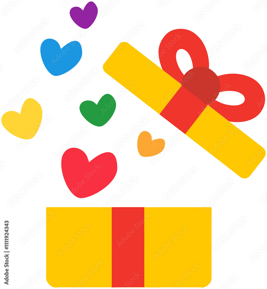Rainbow gift and Heart Rainbow gift and Heart