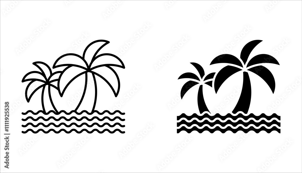 Fototapeta premium beach icon set or logo isolated on white background