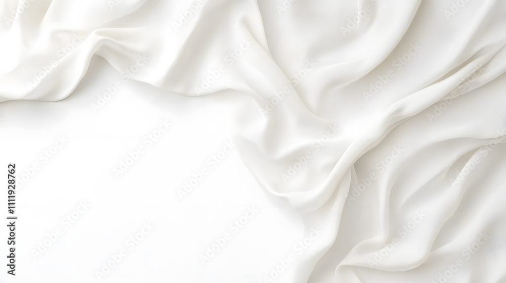 Obraz premium Elegant and minimalist white wave texture. Abstract smooth elegant white fabric silk texture soft background, flowing satin waves