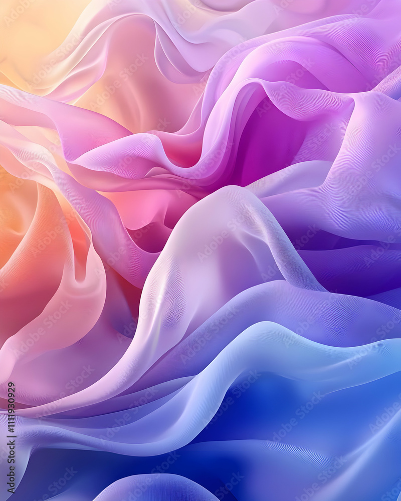 Pastel Fabric Waves Flow Gently, Abstract Design
