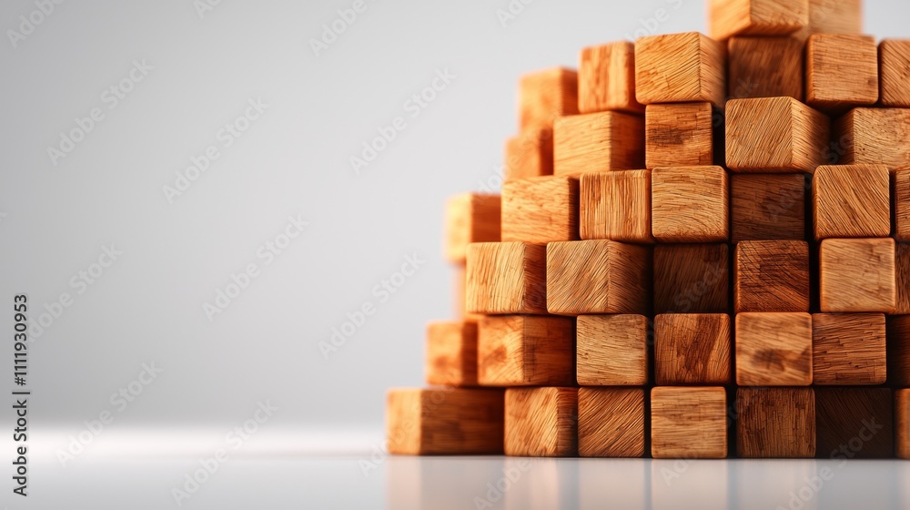 A close-up of a pile of wooden blocks arranged in a structured formation, showcasing their texture and color against a neutral background. A close-up of a pile of wooden blocks arranged in a structured formation, showcasing their texture and color against a neutral background.