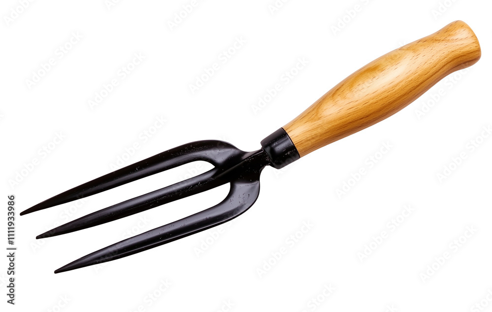 Professional Garden Fork with Wooden Handle isolated on white or transparent background, png clipart, design element Professional Garden Fork with Wooden Handle isolated on white or transparent background, png clipart, design element