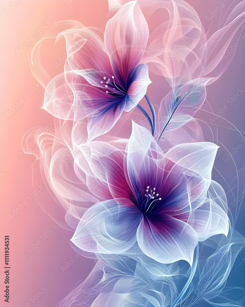Ethereal Flowers: Dreamlike Bloom in Purple Hues Ethereal Flowers: Dreamlike Bloom in Purple Hues