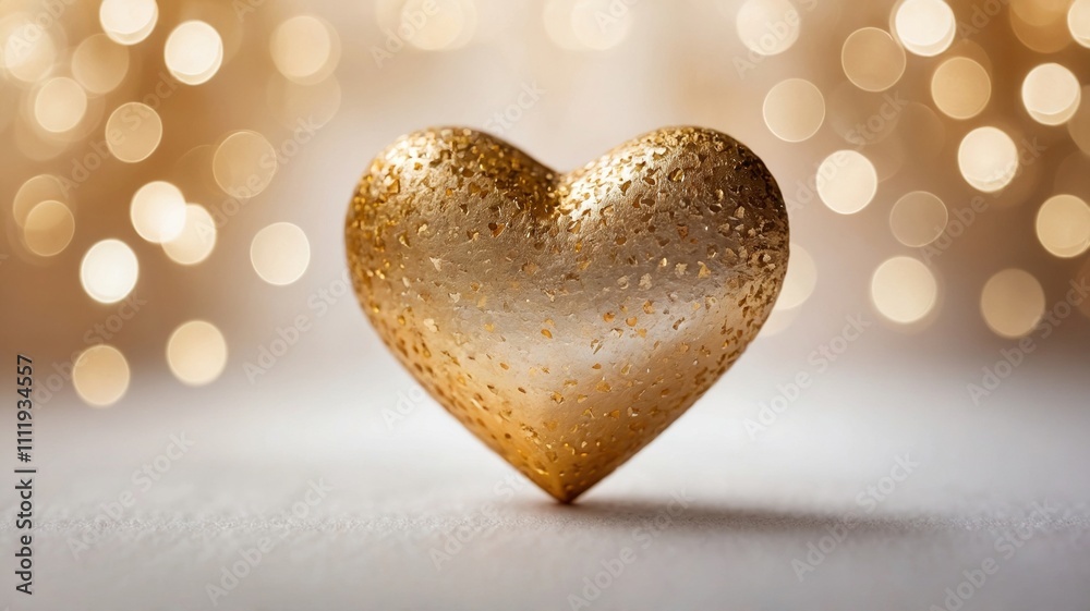 Close-up of golden heart decorations on a soft glowing bokeh background, creating a romantic and luxurious atmosphere. Valentines day Close-up of golden heart decorations on a soft glowing bokeh background, creating a romantic and luxurious atmosphere. Valentines day