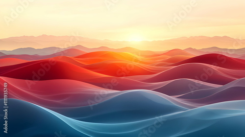 Sunrise Waves: Abstract Mountain Landscape