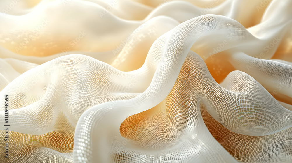 Abstract Beige Fabric Waves Flow Gently Abstract Beige Fabric Waves Flow Gently