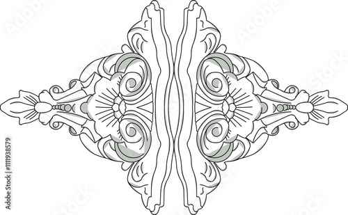 sketch vector illustration silhouette design detail decoration Neoclassical Style Decor vintage photo