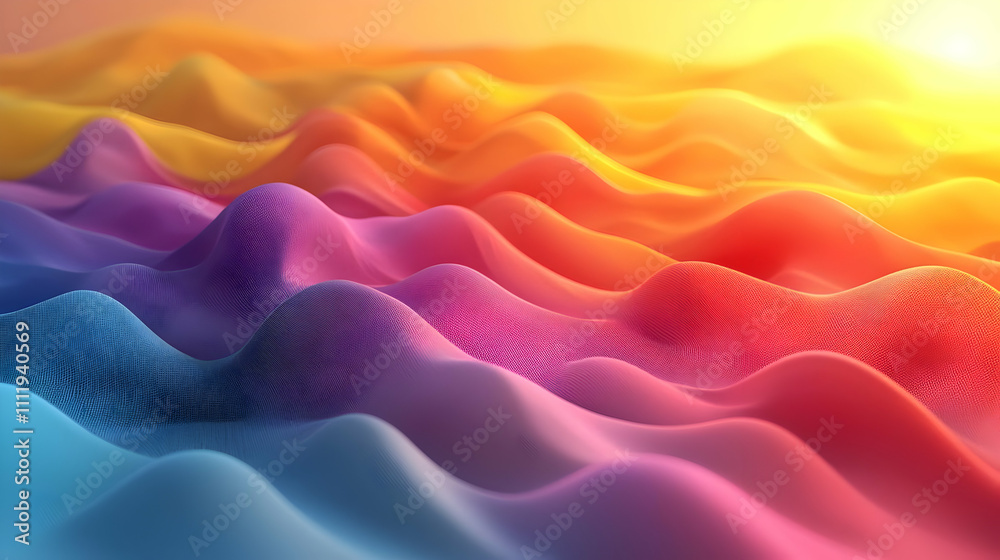 Vibrant Waves: Colorful Abstract 3D Render Vibrant Waves: Colorful Abstract 3D Render