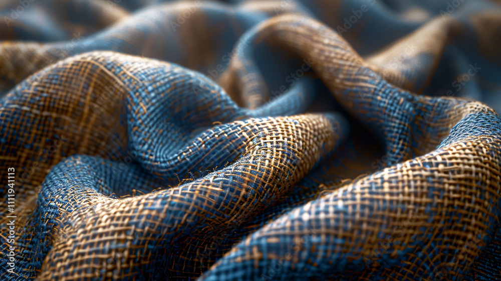 Textured fabric with detailed weave, 4K hyperrealistic photo
