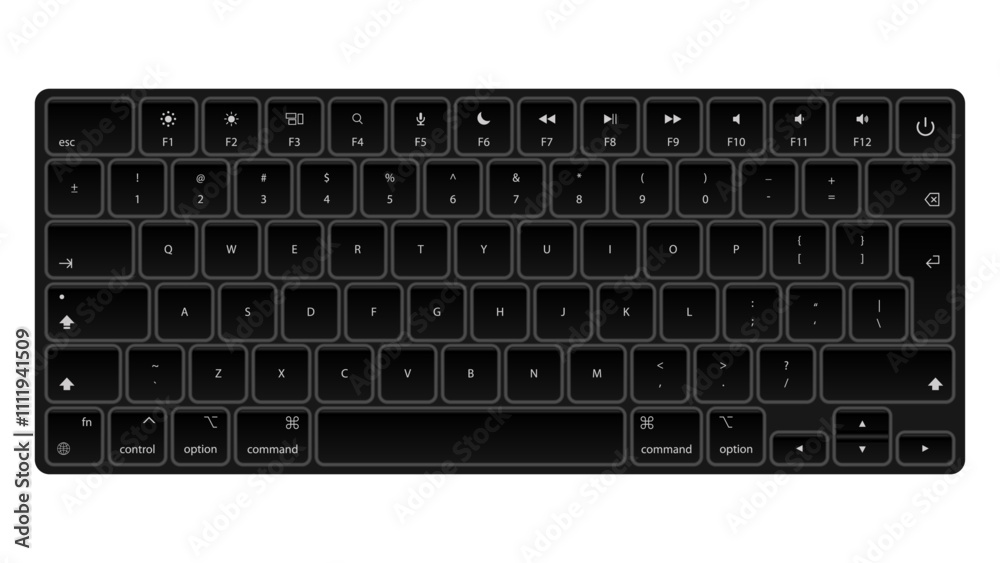 Keyboard Design on white Background. Vector Illustration of Computer and Laptop Key Buttons, Icons of Control, Enter, QWERTY, Alphabet, Numbers, Shift, Escape, Realistic Mockup. Vector. Keyboard Design on white Background. Vector Illustration of Computer and Laptop Key Buttons, Icons of Control, Enter, QWERTY, Alphabet, Numbers, Shift, Escape, Realistic Mockup. Vector.