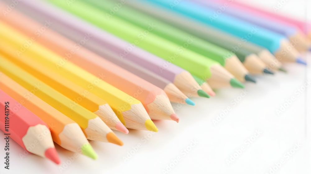 A vibrant rainbow of colored pencils arranged in a captivating diagonal line, inviting creativity and artistic expression. Their pastel hues evoke a sense of calm and joy. A vibrant rainbow of colored pencils arranged in a captivating diagonal line, inviting creativity and artistic expression. Their pastel hues evoke a sense of calm and joy.