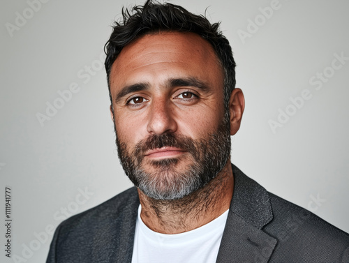 Portrait of Confident Man in Blazer, Business Professional with a Friendly Smile 