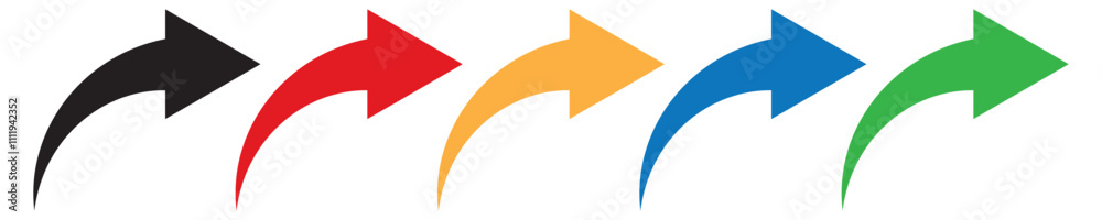 Curved arrow sign set vector - arrows signs - pointing upward right arrow icon isolated on transparent. Curved arrow sign set vector - arrows signs - pointing upward right arrow icon isolated on transparent.