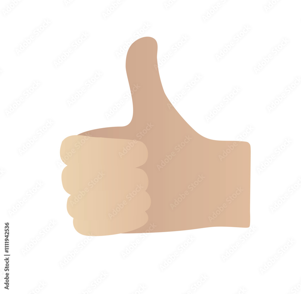 thumbs up easy flat vector illustration on white background thumbs up easy flat vector illustration on white background