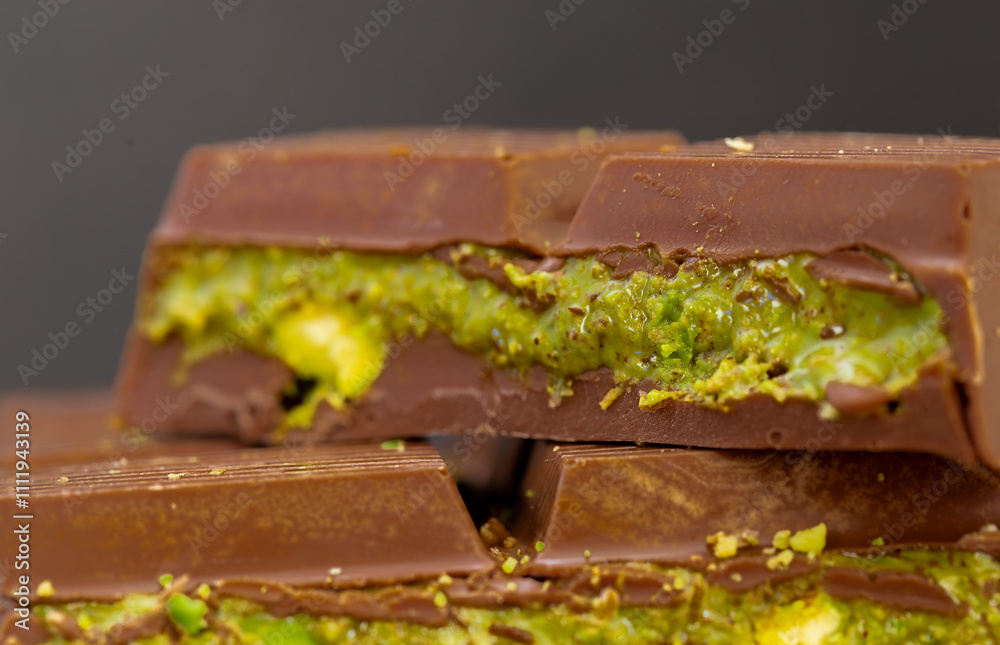 Dubai chocolate, green kataifi and peanut butter. Trendy dessert.