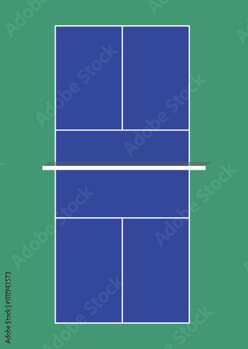 Pickleball court, field. Blue and green field pickleball from top view, bird's eye view background.