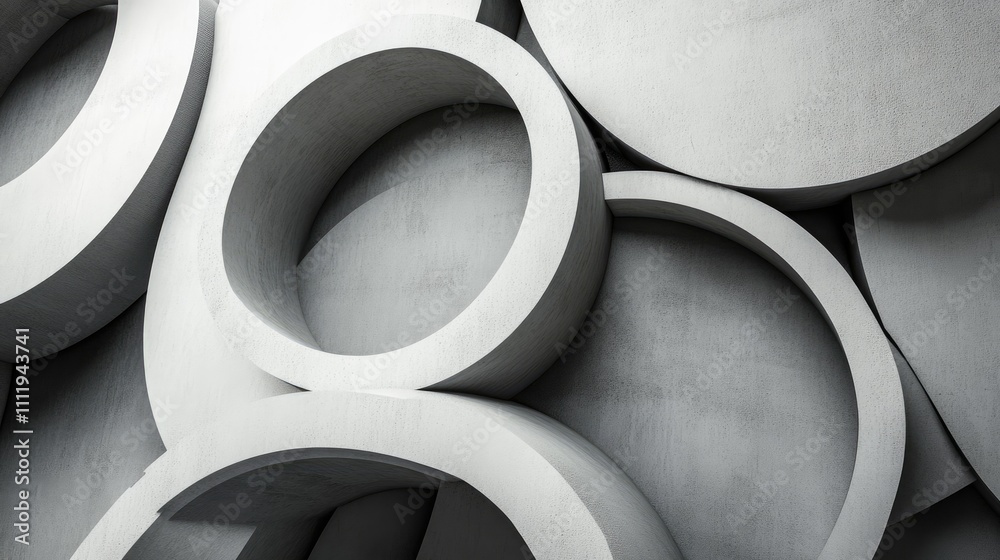 Abstract grayscale image of overlapping circles, creating a textured, three-dimensional effect. Abstract grayscale image of overlapping circles, creating a textured, three-dimensional effect.