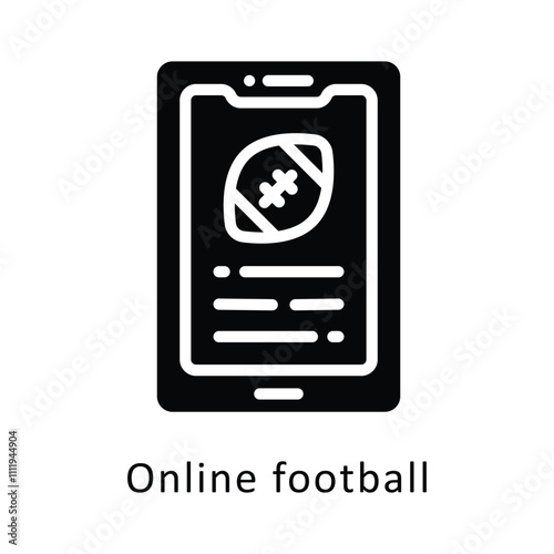 Online football vector gylph icon.Eps file 10