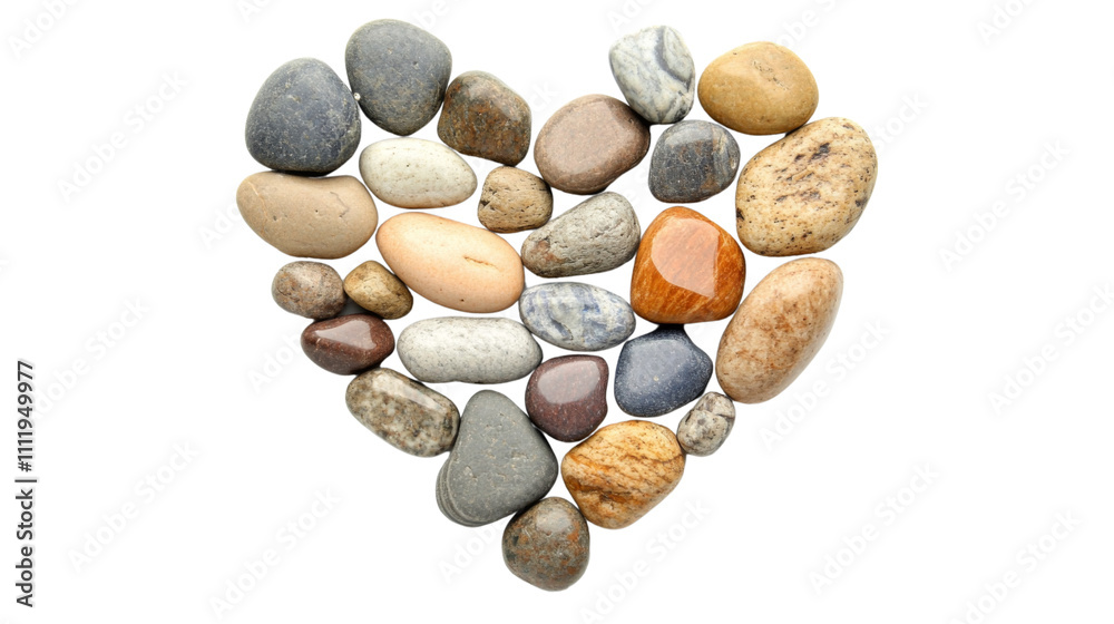 Round stones forming a heart shape transparent background Round stones forming a heart shape transparent background