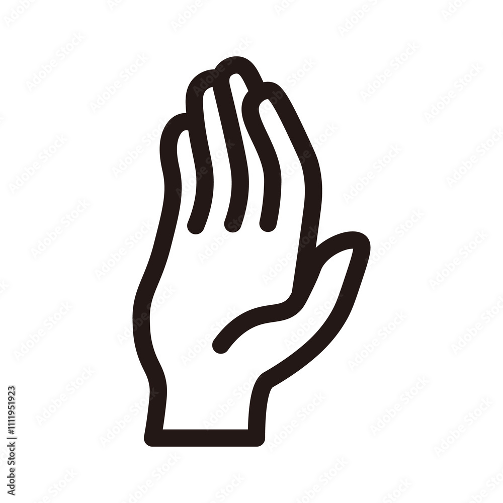 Obraz premium 女性の右手のシンプルなアイコンイラスト素材