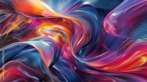 Colorful abstract background with smooth curves and lines, creating a vibrant and dynamic composition