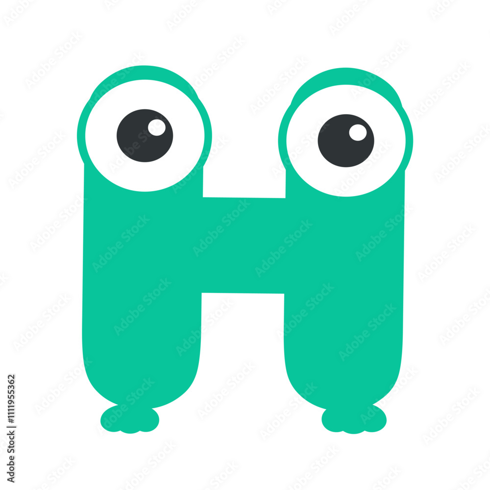 Childish monster H letter. Vector illustration. Childish monster H letter. Vector illustration.
