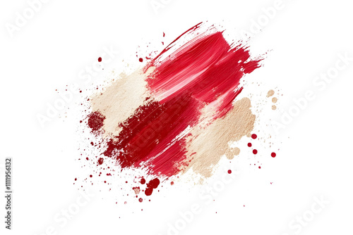Dynamic red and gold grunge brush strokes abstract art isolated background creative concept artistic expression