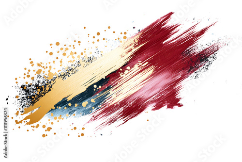 Dynamic red and gold grunge brush strokes abstract art creative design vibrant environment artistic concept