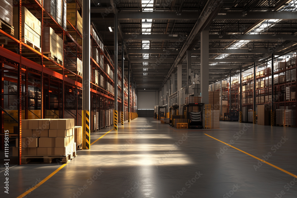Interior of a Warehouse industrial and logistics companies. Commercial warehouse interior. Interior of a Warehouse industrial and logistics companies. Commercial warehouse interior.