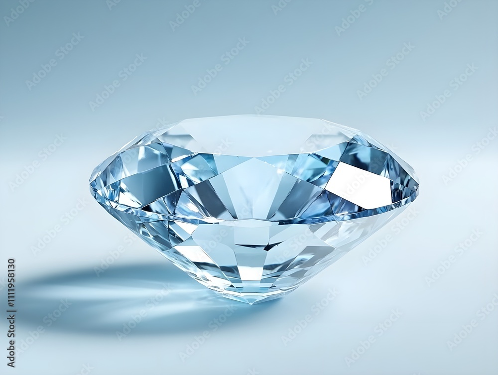 Shiny light blue jewelry with clean facets on a light blue background Shiny light blue jewelry with clean facets on a light blue background