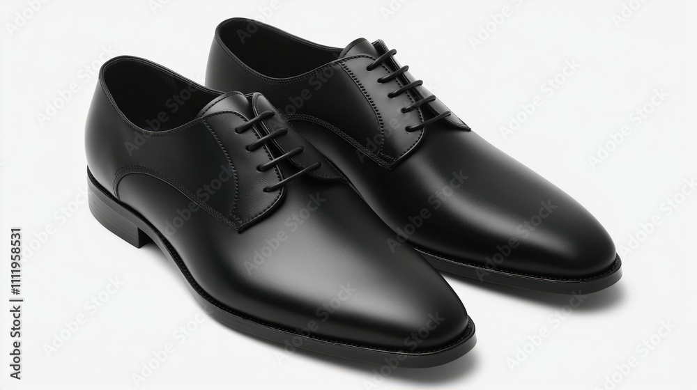 Black leather formal shoes isolated on a white background Black leather formal shoes isolated on a white background
