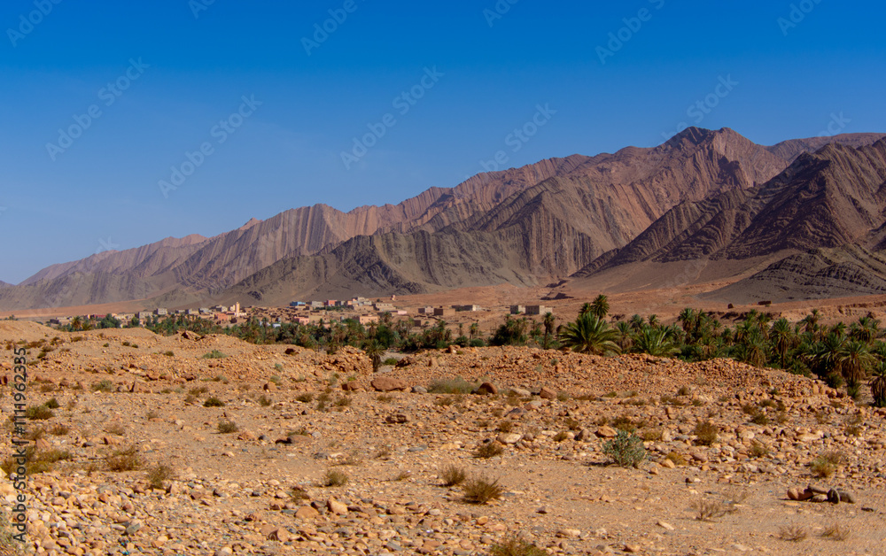 pretty Moroccan rural landscape with its original African architecture along the Atlas Mountains pretty Moroccan rural landscape with its original African architecture along the Atlas Mountains