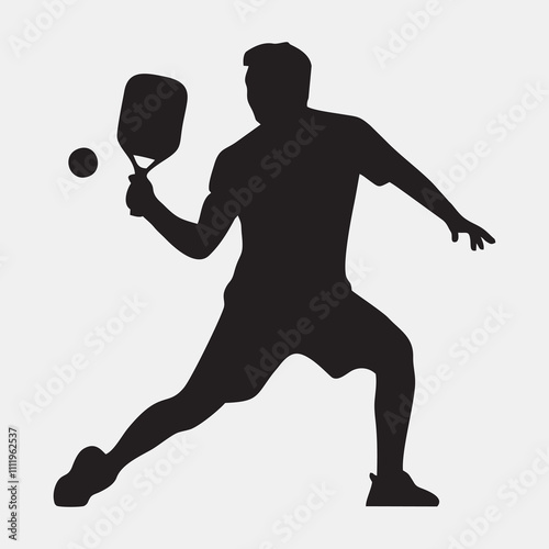 Silhouette Pickleball Players in Action - Dynamic Sports Poses