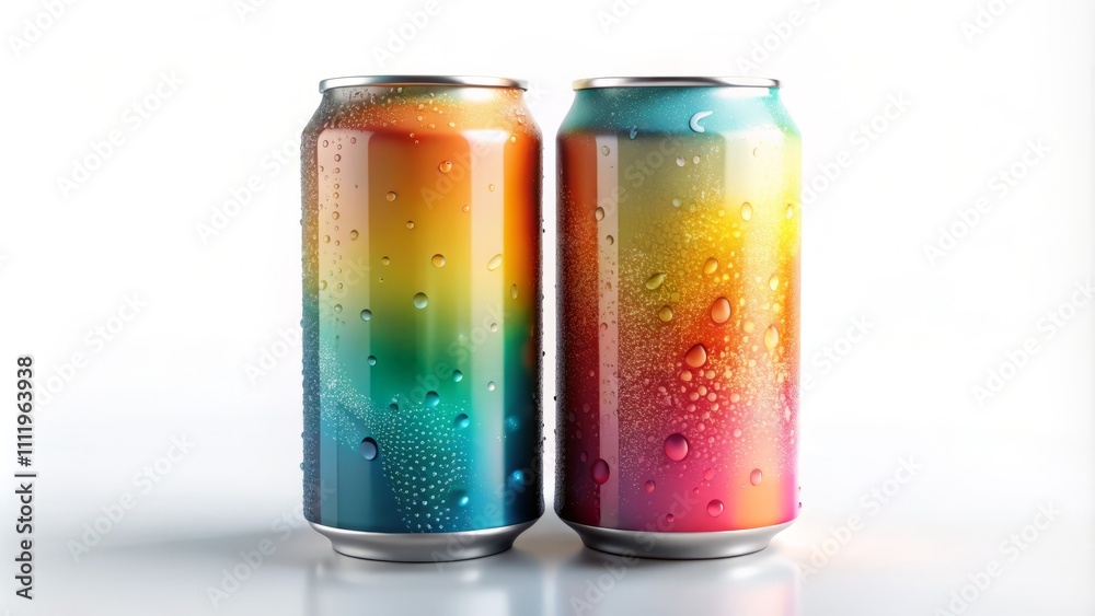 Isolated Mockup of Two Beverage Cans with High Depth of Field for Product Showcase, Perfect for Advertising and Marketing Materials Featuring Modern Design and Vibrant Colors Isolated Mockup of Two Beverage Cans with High Depth of Field for Product Showcase, Perfect for Advertising and Marketing Materials Featuring Modern Design and Vibrant Colors