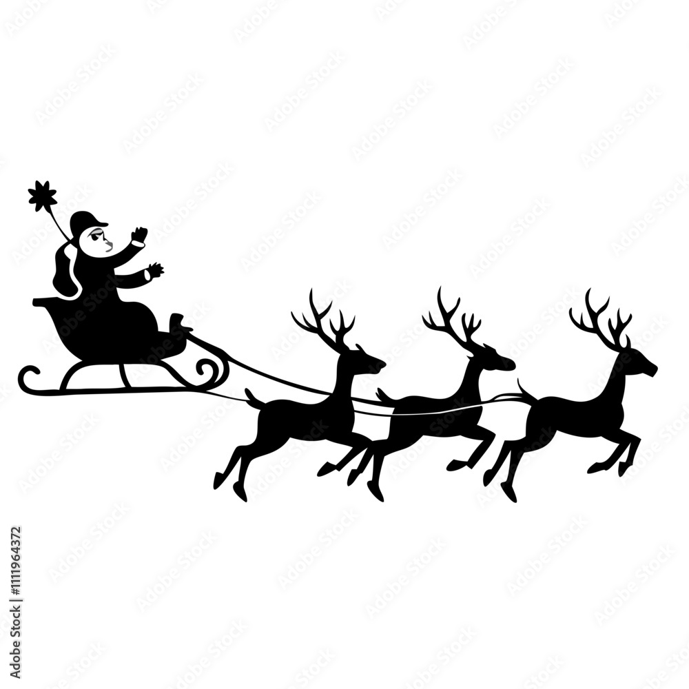 Santa Claus sleigh, Santa Sleigh Silhouette Vector, Santa Claus Sleigh Vector Art Santa Claus sleigh, Santa Sleigh Silhouette Vector, Santa Claus Sleigh Vector Art