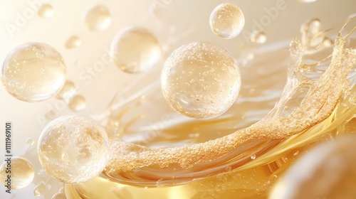 Golden plant extraction liquid, water molecules, medical beauty material map