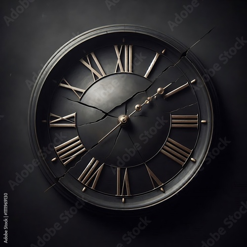 Rustic Clock with Bold Roman Numerals	 photo