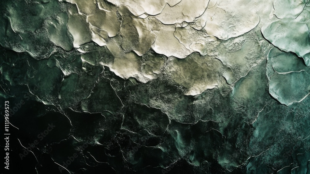 Abstract Green and White Textured Surface