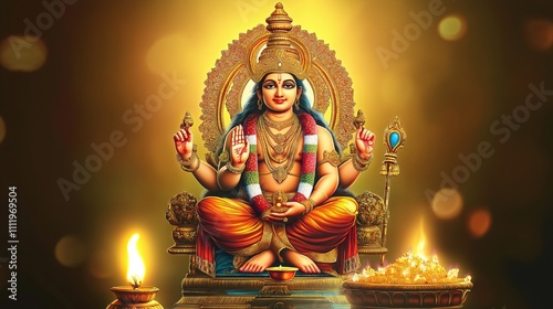 Illustration of Lord Muruga in his charming form