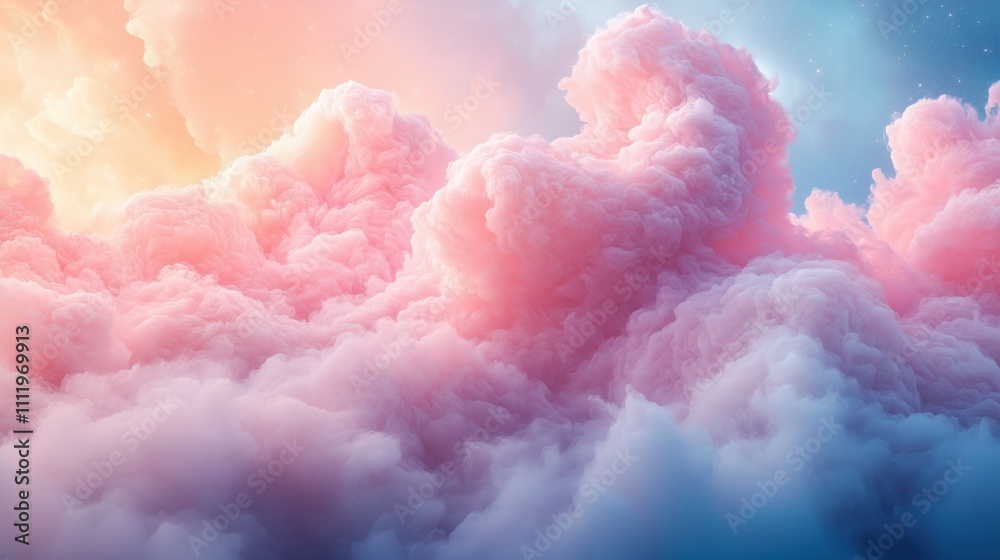 Dreamy pastel clouds at sunset with soft light and vibrant colors in the sky Dreamy pastel clouds at sunset with soft light and vibrant colors in the sky