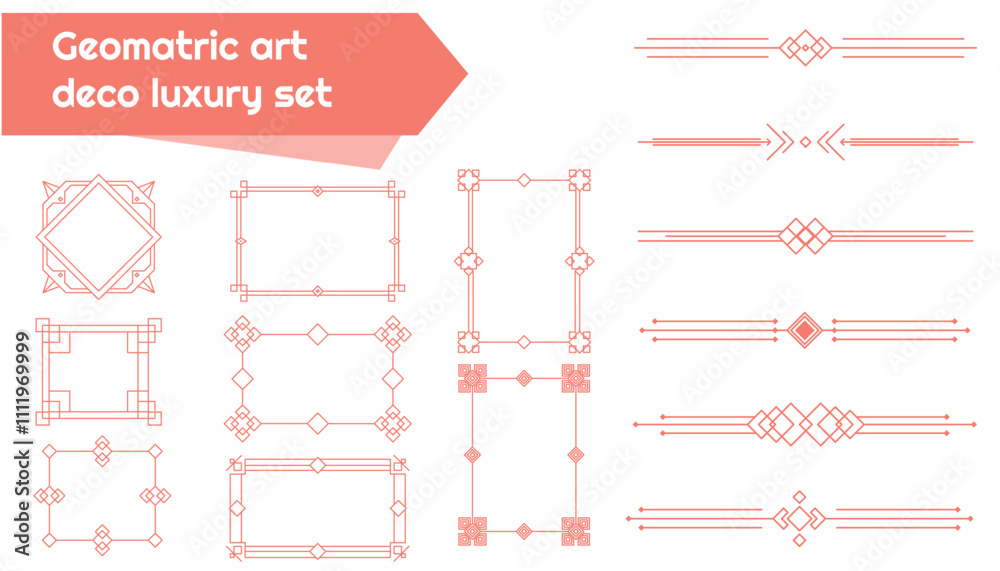 geometric art deco luxury vector icons set geometric art deco luxury vector icons set
