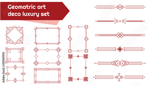 geometric art deco luxury vector icons set