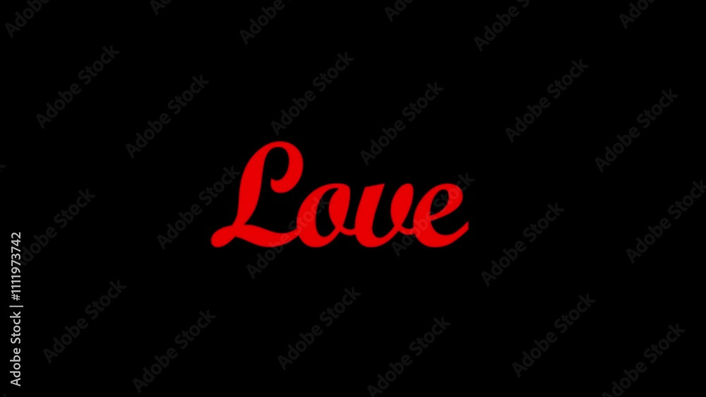 Love text with sparkling red particle light effect. Very good to use for making greeting videos.