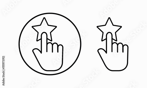 application, best, business, choice, click, collaboration, The hand icon when you press your finger on the asterisk. A set of icons when you press your finger on the star - rating, selection, review. 